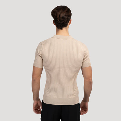 Polo Tricoté à Col V – Chic Décontracté
