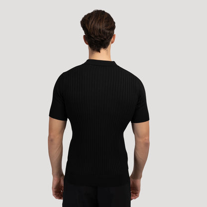 Polo Tricoté à Col V – Chic Décontracté