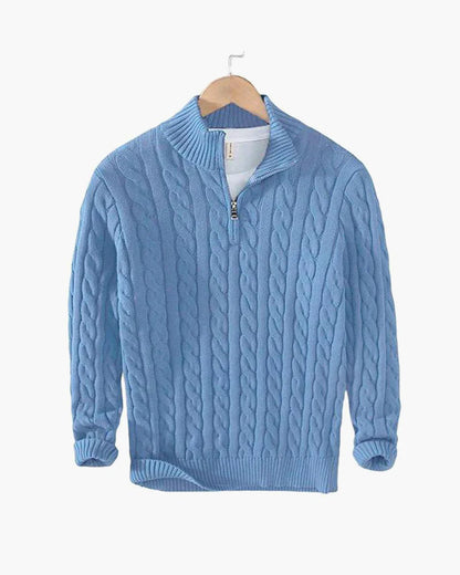 Pull à Torsades Demi-Zip – Collection Old Money