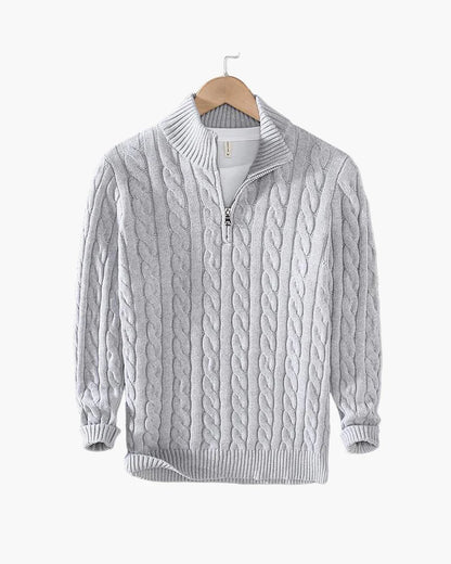 Pull à Torsades Demi-Zip – Collection Old Money