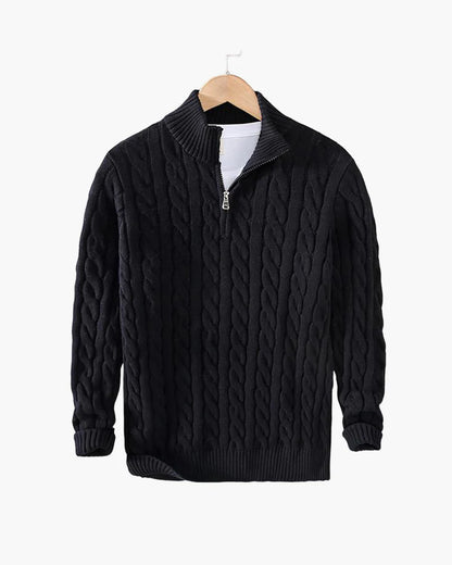 Pull à Torsades Demi-Zip – Collection Old Money