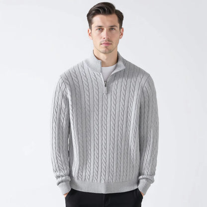 Pull à Torsades Demi-Zip – Collection Old Money